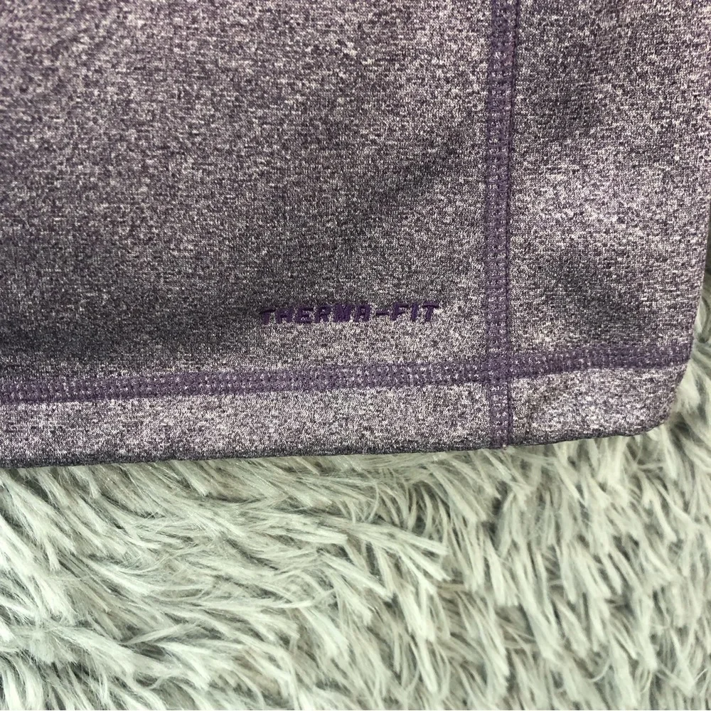 Nike Sweatshirt Womens Large Distressed Spellout Purple Kangaroo Pocket Hoodie